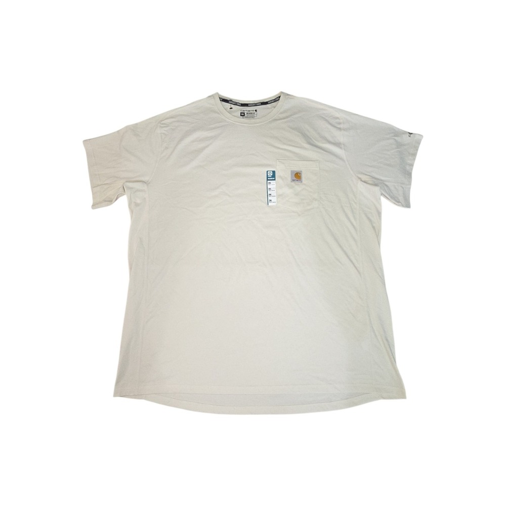 Carhartt Force Relaxed Fit Pocket T-Shirt Mens 2XL Cream Off White TK6652-M